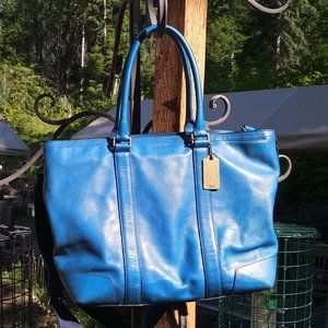 Authentic Coach Bleecker Blue Leather Business Tote 70600 (extra large laptop)